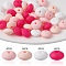 20Pcs 4 Colors Food Grade Eco-Friendly Silicone Focal Beads, Rondelle, Mixed Color, 12x12mm, Hole: 2.5mm, 5pcs/color