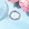 Natural Tourmaline Beaded Stretch Rings for Women, with Glass Seed Beads, Faceted Round, Inner Diameter: 19mm