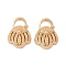 Brass Pendant Rhinestone Settings, Shell Shape, Real 18K Gold Plated, Fit for 1mm Rhinestone, 26.5x20x12mm, Hole: 6mm