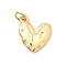 Brass Charms, Heart, Long-Lasting Plated, Rack Plating, with Jump Rings, Real 18K Gold Plated, 11x10.5x2mm