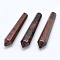 Natural Mahogany Obsidian Pointed Beads, Healing Stones, Reiki Energy Balancing Meditation Therapy Wand, Bullet, Undrilled/No Hole Beads, 50.5x10x10mm