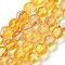 Transparent Glass Beads, Round, Gold, 6mm, Hole: 1mm, about 61~62pcs/strand, 34~35cm