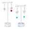 2Sets 2 Style T Shape Iron Earring Displays, Jewelry Display Rack, Jewelry Tree Stand, Platinum, 1set/style