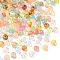 Transparent Acrylic Beads, Flat Round, Mixed Color, 7x4mm, Hole: 1.8mm, about 3300~3448pcs/500g