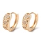 Rack Plating Brass Micro Pave Cubic Zirconia Hoop Earrings, Heart, Light Gold, 15x6mm