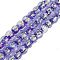 Handmade Foil Lampwork Beads Strands, Rondelle, Indigo, 10.5x8.5mm, Hole: 1mm, about 40pcs/strand, 12.99''(33cm)