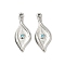 304 Stainless Steel Rhinestone Pendants, Leaf Charms, Stainless Steel Color, 27x11x3mm, Hole: 1.2mm