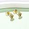 Brass Micro Pave Cubic Zirconia Heart Stud Earrings, Real 16K Gold Plated, 8x6mm