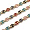 Golden Plated Alloy Enameled Coffee Bean Links Chains, Long-Lasting Plated, Cadmium Free & Lead Free, Unwelded, Colorful, Coffee Bean: 11.5x8x2mm, Link: 8x5.5x1.2mm, about 32.8 Feet(10m)/roll
