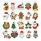 Christmas Alloy Enamel Pendants, Mixed Color, Golden, Mixed Shapes, 20~23.5x15~22x1.5mm, Hole: 1.6~2mm, 20pcs/bag