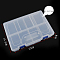 8 Grids Double-Layer Transparent Plastic Removable Bead Containers, with Lid, Rectangle, Clear, 23x15.5x6cm, Inner Diameter: 55x75mm