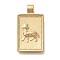 PVD Vacuum Plating 304 Stainless Steel Pendants, Rectangle with Constellation Charm, Real 18K Gold Plated, Aries, 25x14x4mm, Hole: 2mm