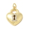 Brass Micro Pave Cubic Zirconia Pendants, Rack Plating, Long-Lasting Plated, Lead Free & Cadmium Free, Heart, Clear, 18x14.5x5mm, Hole: 2.5mm