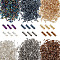 3000Pcs 6 Colors Glass Twisted Bugle Beads, Metallic Colours, Mixed Color, 6x2mm, Hole: 0.5mm, 500pcs/color