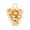 Alloy Pendantss, Long-Lasting Plated, Lead Free & Cadmium Free, Rack Plating, Pine Cone Charm, Golden, 26.5x19.5x19.5mm, Hole: 4mm