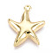 Alloy Pendants, Starfish, Golden, 24x20.5x4mm, Hole: 1.6mm