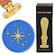 Wax Seal Stamp Set, Golden Tone Sealing Wax Stamp Solid Brass Head, with Retro Wood Handle, for Envelopes Invitations, Gift Card, Star, 83x22mm, Stamps: 30x14.5mm
