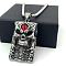 Men's Stainless Steel Hip Hop Street Style Evil Eye Skull Pendant Necklaces, Stainless Steel Color