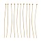 304 Stainless Steel Head Pins, Ion Plating(IP), Real 18K Gold Plated, 60mm, Head: 2mm