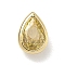 Teardrop Brass Micro Pave Cubic Zirconia Cabochons, Rack Plating, Long-Lasting Plated, Lead Free & Cadmium Free, Real 18K Gold Plated, Yellow, 7.5x5x3mm