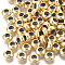 Brass Beads, with Rubber Inside, Slider Beads, Nickel Free, Rondelle, Real 18K Gold Plated, 8x4mm, Hole: 4mm, Rubber Hole: 1.8mm