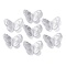 Transparent Acrylic Pendants, Butterfly, Silver, 30x40x3mm, Hole: 1.6x1.5mm