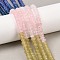 Natural Quartz Crystal & Rose Quartz & Dyed White Jade Beads Strands, Rondelle, Mixed Color, 6x4mm, Hole: 1mm, about 95pcs/strand, 15.31''(38.9cm)