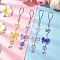 Acrylic & ABS Plastic Imitation Pearl & Tibetan Style Alloy Charms Mobile Straps, Butterfly & Bowkont & Heart, Mixed Color, 168mm