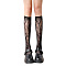 Nylon Calf Long Socks for Women Girls, Black, 340x45~61x1mm