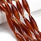 Natural Red Agate Beads Strands, Rice, Faceted, Dyed & Heated, 38~41x10~11.5x10~11mm, Hole: 1.2~1.4mm, about 9pcs/strand, 15.28''~15.55