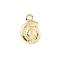 Brass Pendants, Conch Shape Charms, Real 14K Gold Plated, 9.5x6x3.5mm, Hole: 1mm