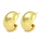 Rack Plating C-Shaped Brass Stud Earrings for Women, Cadmium Free & Lead Free, Long-Lasting Plated, Real 18K Gold Plated, 26.5x16mm