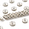 Iron Crystal Rhinestone Spacer Beads, Grade B, Rondelle, for Jewelry Craft Making Findings, Straight Edge, Silver, 7~8x3~3.5mm, Hole: 2mm
