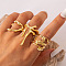 4Pcs Alloy Finger Rings Sets, Golden, Inner Diameter: 16~17.5mm