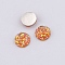Druzy Resin Cabochons, Round, Orange, 10x3.3mm