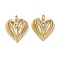 Alloy Rhinestone Pendants, Heart Charms, Lead Free & Cadmium Free, Golden, 19x16x6mm, Hole: 2mm