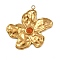 304 Stainless Steel Resin Pendants, Flower Charms, Golden, 33x32x4mm, Hole: 1.8mm