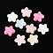 Plastic Beads, Imitation Jelly, Flower, AB Color Plated, Mixed Color, 13.5x14.5x6.5mm, Hole: 2.5mm, about 1000pcs/500g