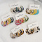 3 Pairs Alloy Acrylic Hoop Earrings, Platinum, Mixed Color, 45mm
