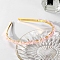 Wire Wrapped Natural Rose Quartz Chip Hair Bands, with Metal Hoop, for Women Girls, 140x120x25mm