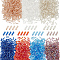 2100Pcs 7 Styles Glass Bugle Beads, Silver Lined, Mixed Color, 6~8x1.8mm, Hole: 0.6mm, 300pcs/style