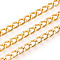 Aluminium Curb Chains, Unwelded, with Spool, Golden, 5x3.5x1mm, about 328.08 Feet(100m)/Roll