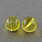 Drawbench Transparent Glass Beads Strands, Spray Painted, Round, Goldenrod, 6mm, Hole: 1.3~1.6mm, 31.4 inch