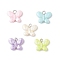 Opaque Acrylic Imitation Pearl Beads Pendants, Butterfly, Platinum, 13.5x17x4.5mm, Hole: 3mm
