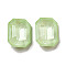Glass Rhinestone Cabochons, Point Back & Back Plated, Faceted, Rectangle, Chrysolite, 10x8x5mm.