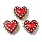 Handmade Lampwork Bumpy Beads Heart, with Enamel, Dark Red, 16~17x18x7mm, Hole: 1.2mm