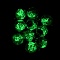 Glow in the Dark Luminous Glass Globe Pendants, with  Golden Plated Plastic Pendant Bails, Round, Light Green, 21.5x16mm, Hole: 3mm