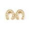 Brass Micro Pave Cubic Zirconia Beads, Horseshoes, Rack Plating, Long-Lasting Plated, Lead Free & Cadmium Free, Real 18K Gold Plated, 12x11x3.5mm, Hole: 1mm