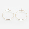 Brass Hoop Earrings, Ring, Light Gold, 24 Gauge, 29~29.5x25~25.5x0.5mm