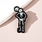 Halloween Theme Enamel Pins, Alloy Lapel Pin Backs for Backpack Clothes, Skeleton with Word Heck, 32x15mm